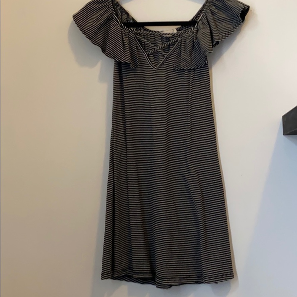 Black and white striped dress